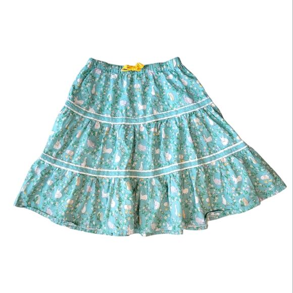 Boden Other - Boden Girls Kids Midi Tiered Skirt Spring Bunnies 6-7Y